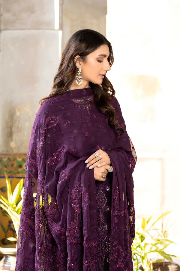 Johra Gold Swiss Voil Havy Embroidered Lawn Unstitched 3Pcs