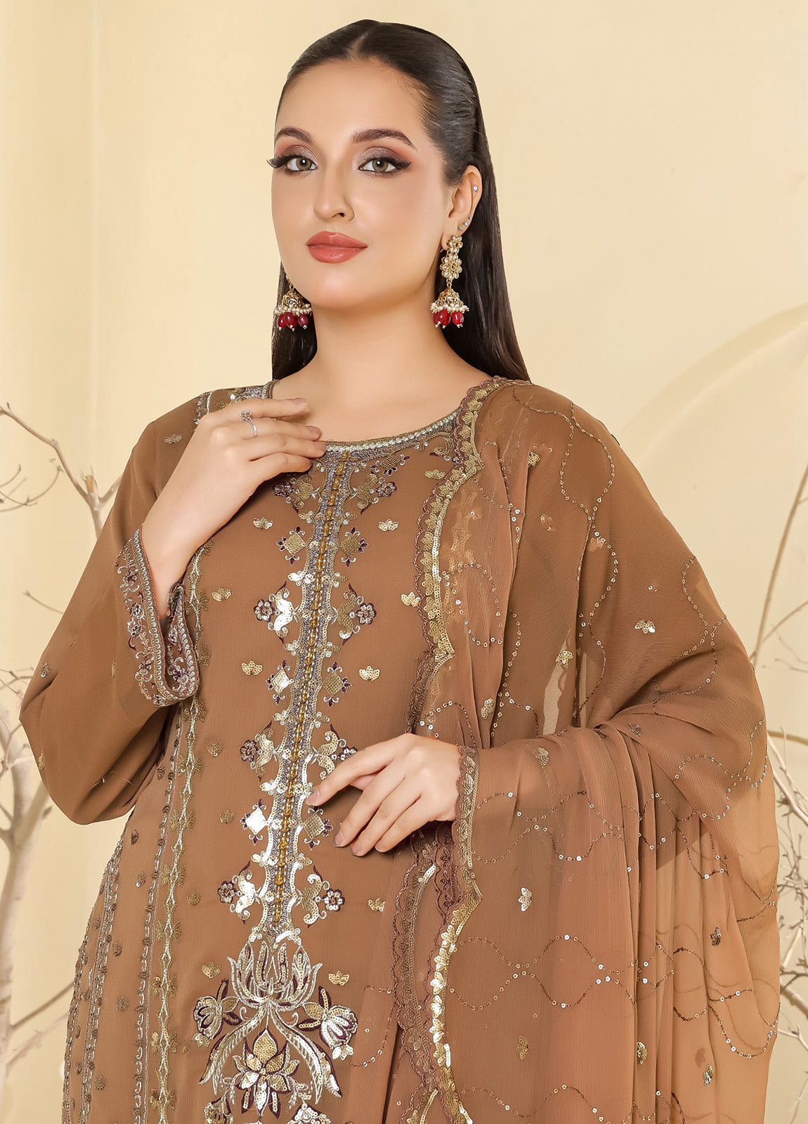 Raise By Bin Hameed Luxury Embroidered Chiffon Unstitched 3 Piece