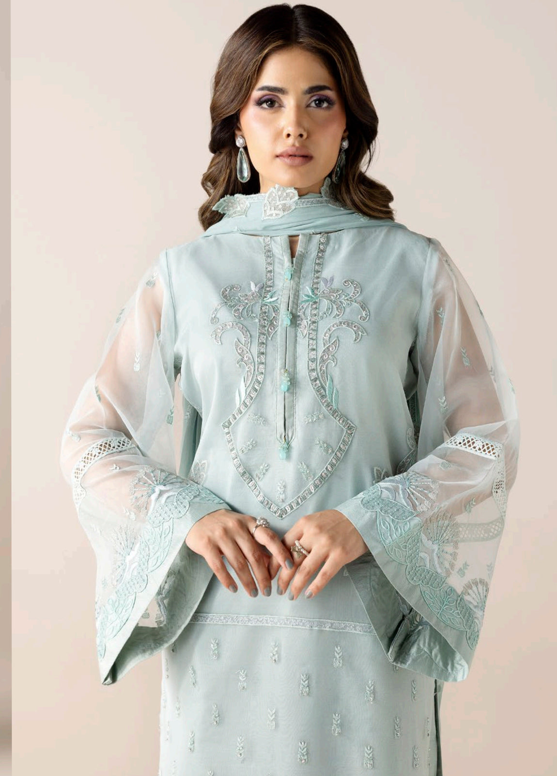 Aurapret By Zebtan Embroidered Organza Stitched 3 Piece