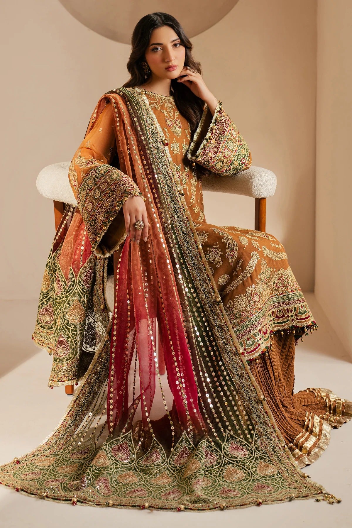 JAZMIN Wedding Formals Embroidered Chiffon Unstitched 3pcs