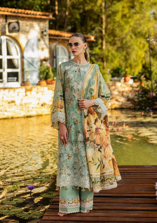 Elaf Print Chikankari Unstitched Lawn 3pcs