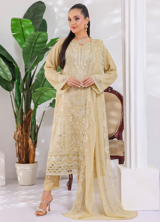 Manisha By Bin Hameed Luxury Embroidered Chiffon Unstitched 3 Piece