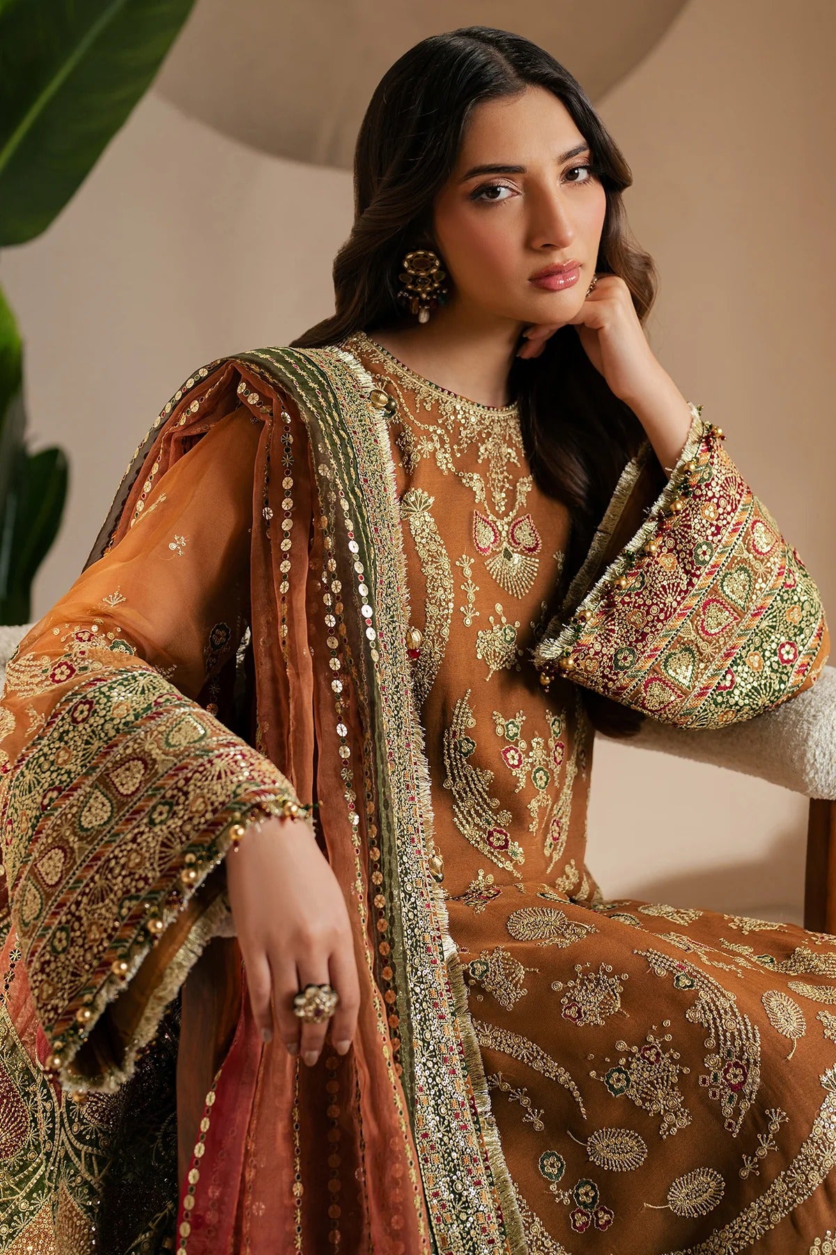 JAZMIN Wedding Formals Embroidered Chiffon Unstitched 3pcs