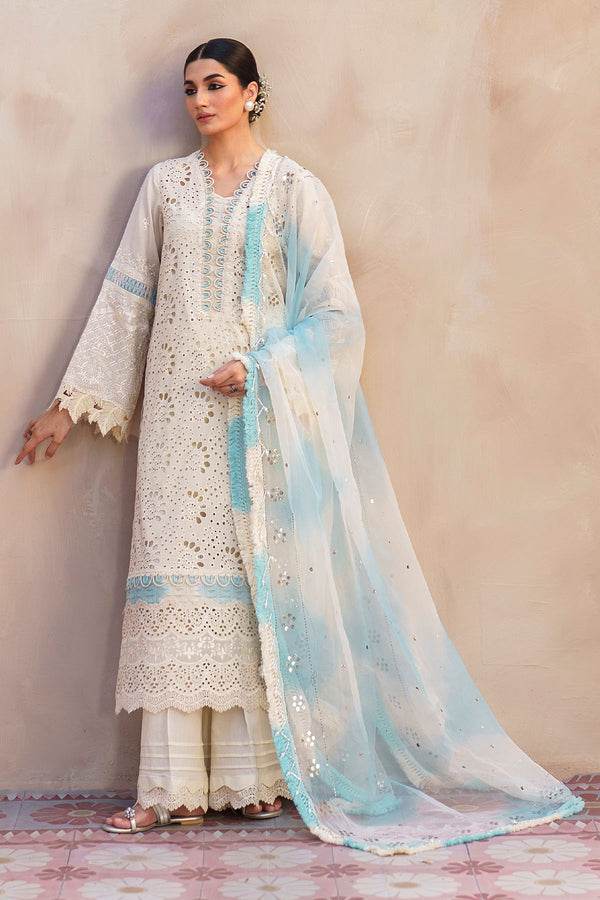 Nureh Dhoop Kinaray Embroidered Chikankari Lawn 3pcs - Jotey