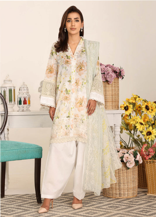 Nawal By Johra Chikankari Printed Lawn Unstitched 3Pcs