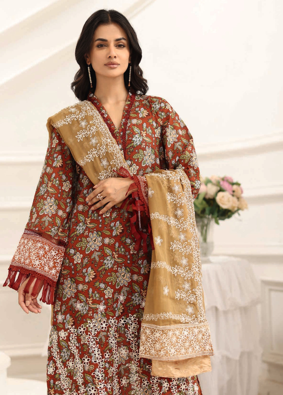 Shamna By Johra Embroidered Chikankari Printed Lawn Unstitched 3Pcs