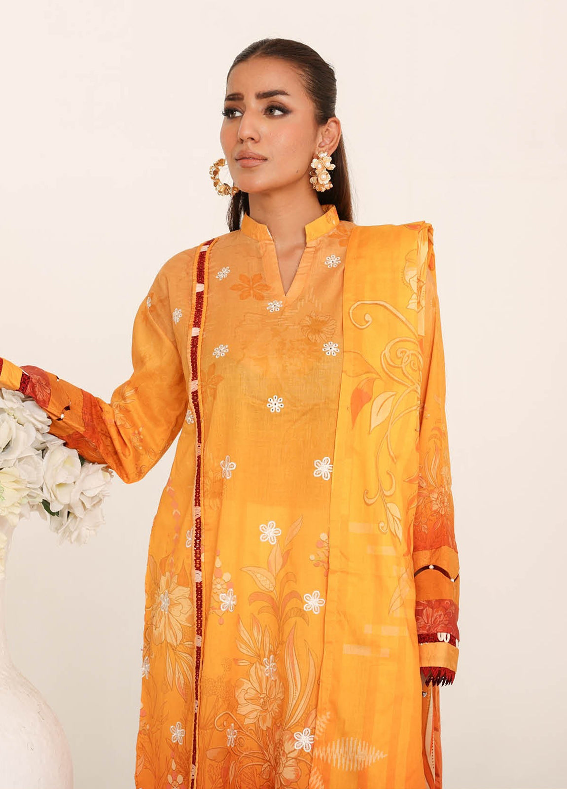 Inshal by Johra Chikankari + Printed Lawn Unstitched 3Pcs