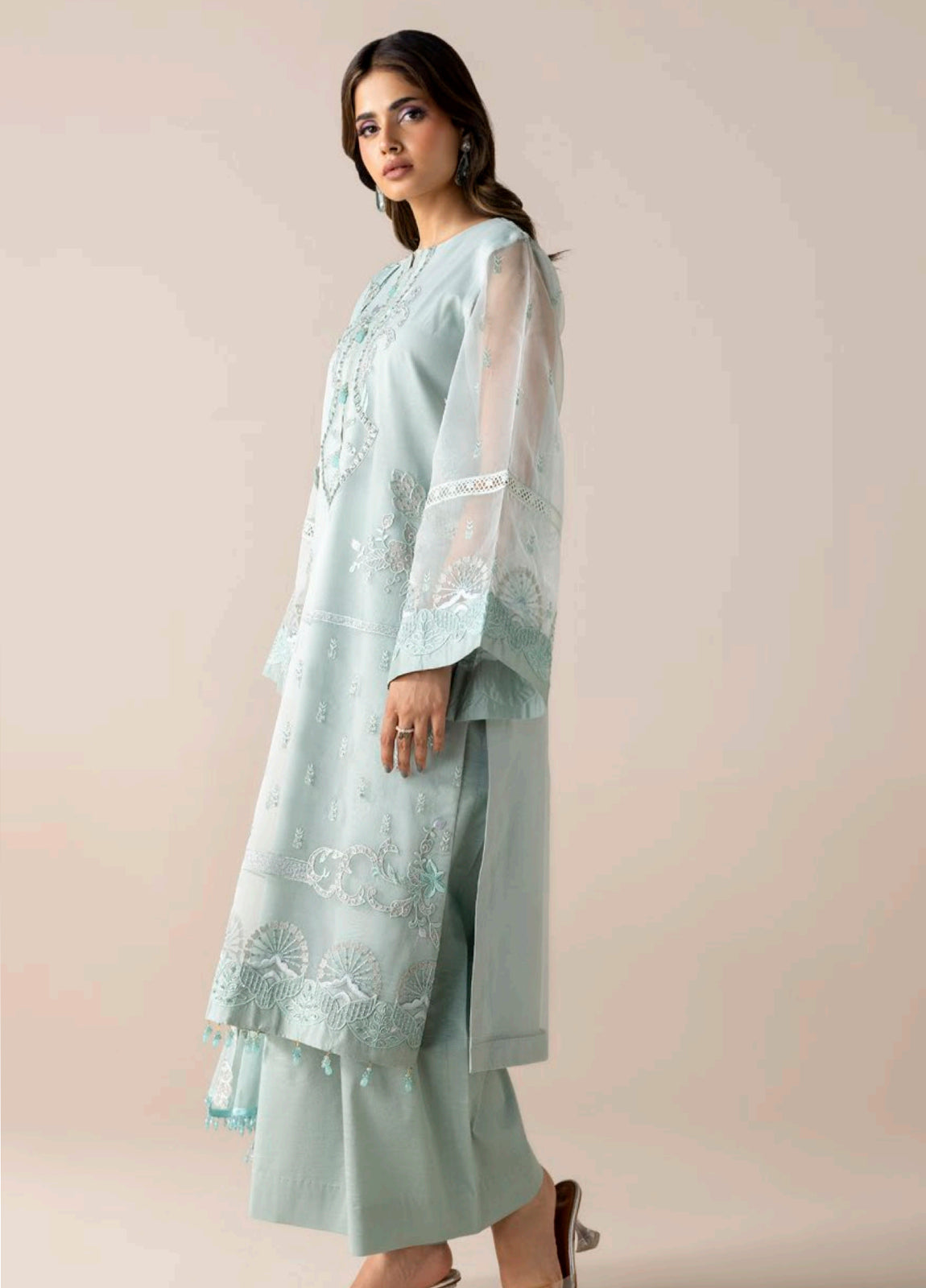 Aurapret By Zebtan Embroidered Organza Stitched 3 Piece