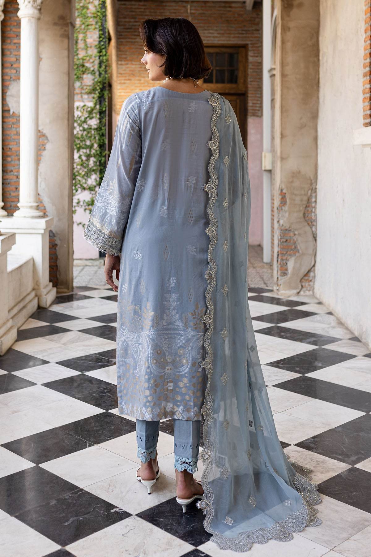 Nureh Exclusive Jacquard Unstitched Lawn 3pcs - Jotey