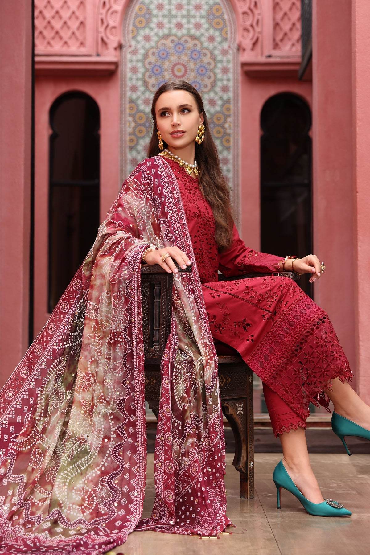 Baazar By Nureh Embroidered Chikankari Lawn Unstitched 3pcs - Jotey