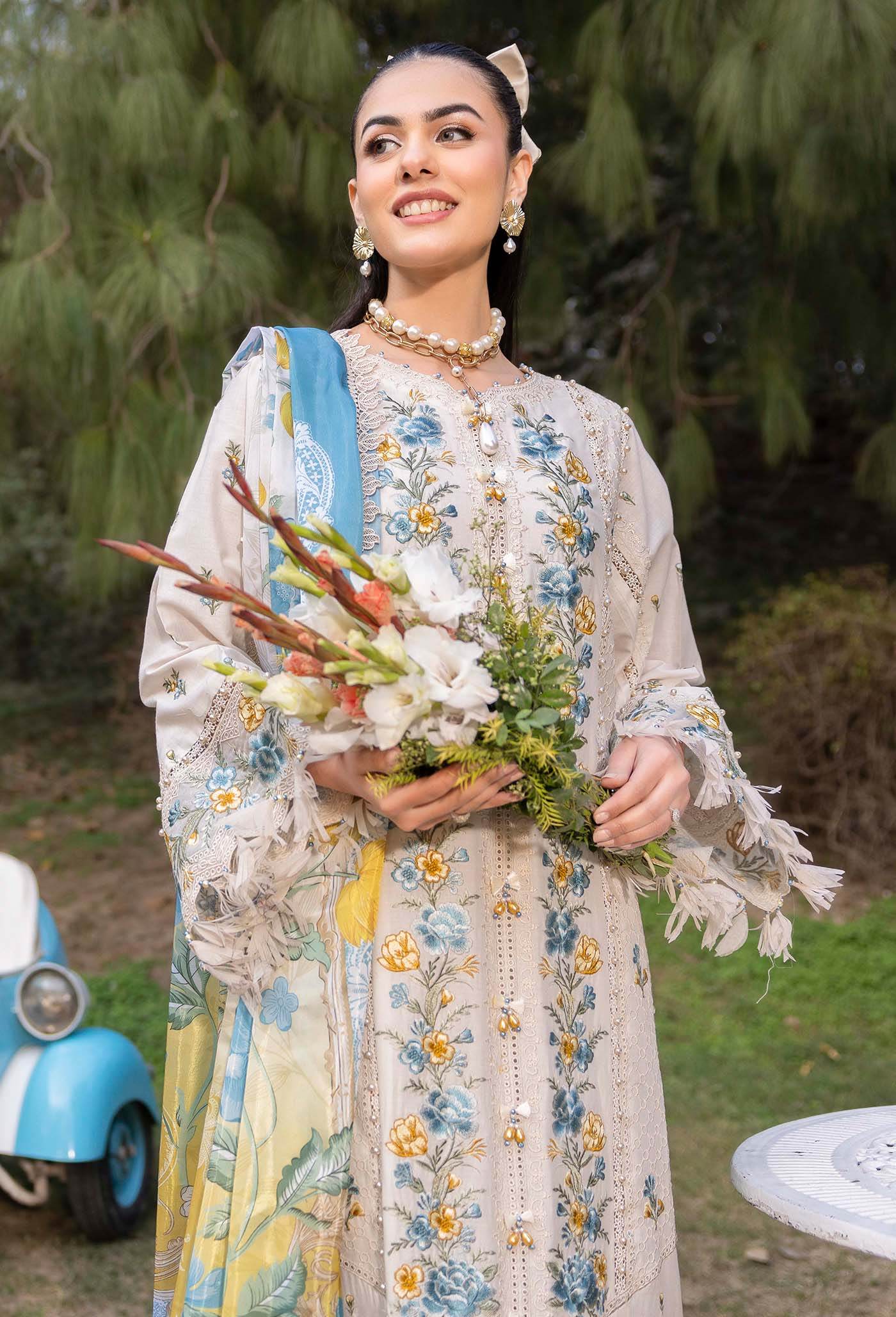 Adans Libas Gull Rukh Unstitched Lawn 3 Piece - Jotey