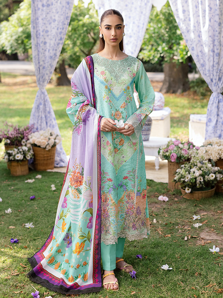 RAJBARI Printkari Sehiffli Exclusive Embroidered Unstitched 3pcs