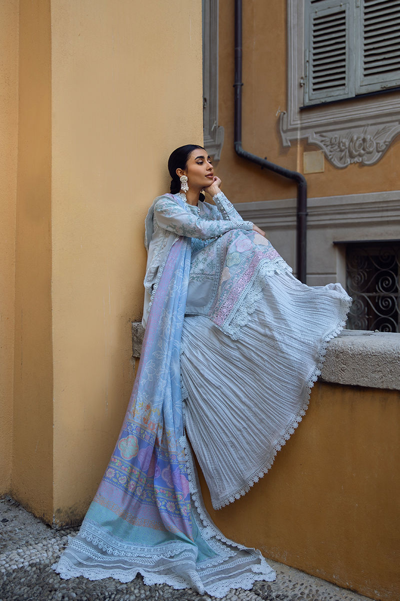Zoha By Ansab Jahangir Embroidered Luxury Lawn'25 Unstitched 3pcs