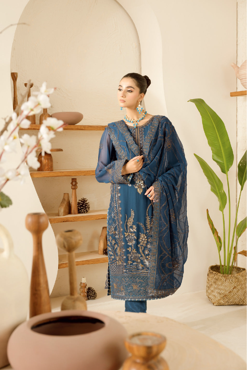 Sonehri By Ramsha Chiffon Unstitched 3pcs