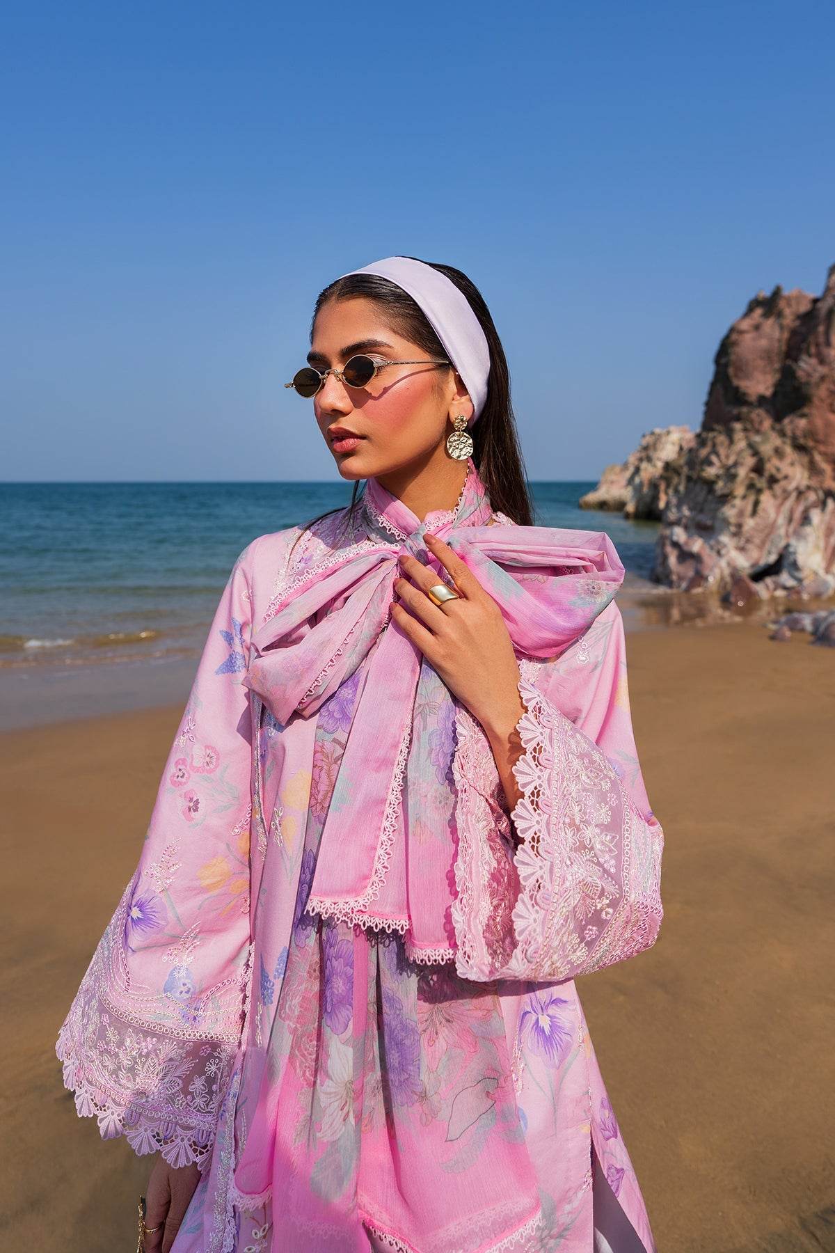 AFROZEH Endless Summer'25 Embroidered Printed Lawn 3pcs - Jotey