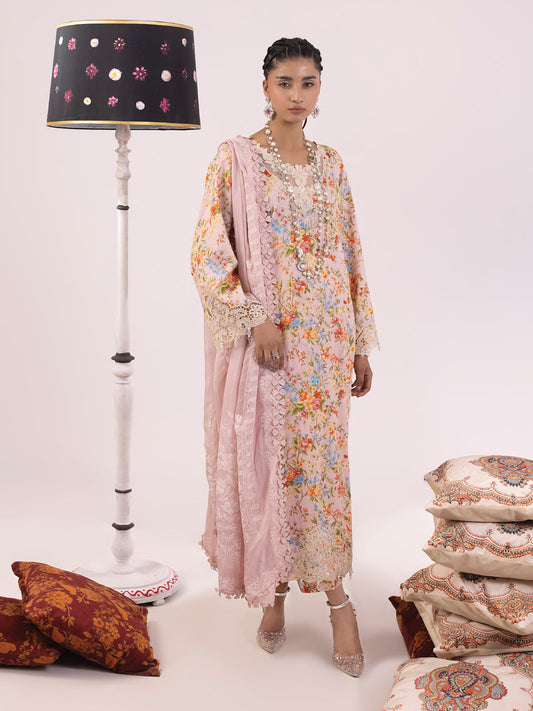 RANGEELI Digital Printed Embroidered Unstitched Lawn 3pcs