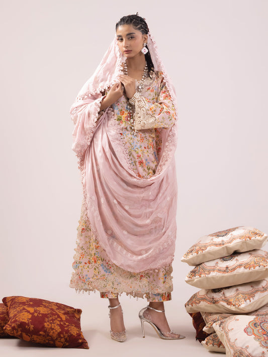 RANGEELI Digital Printed Embroidered Unstitched Lawn 3pcs