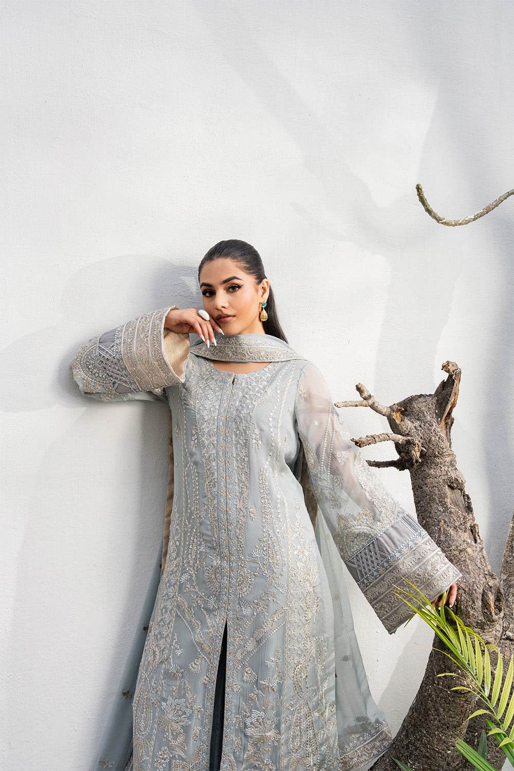 Tarz by Freesia Embroirdered Chiffon Unstitched 3 Piece - Jotey