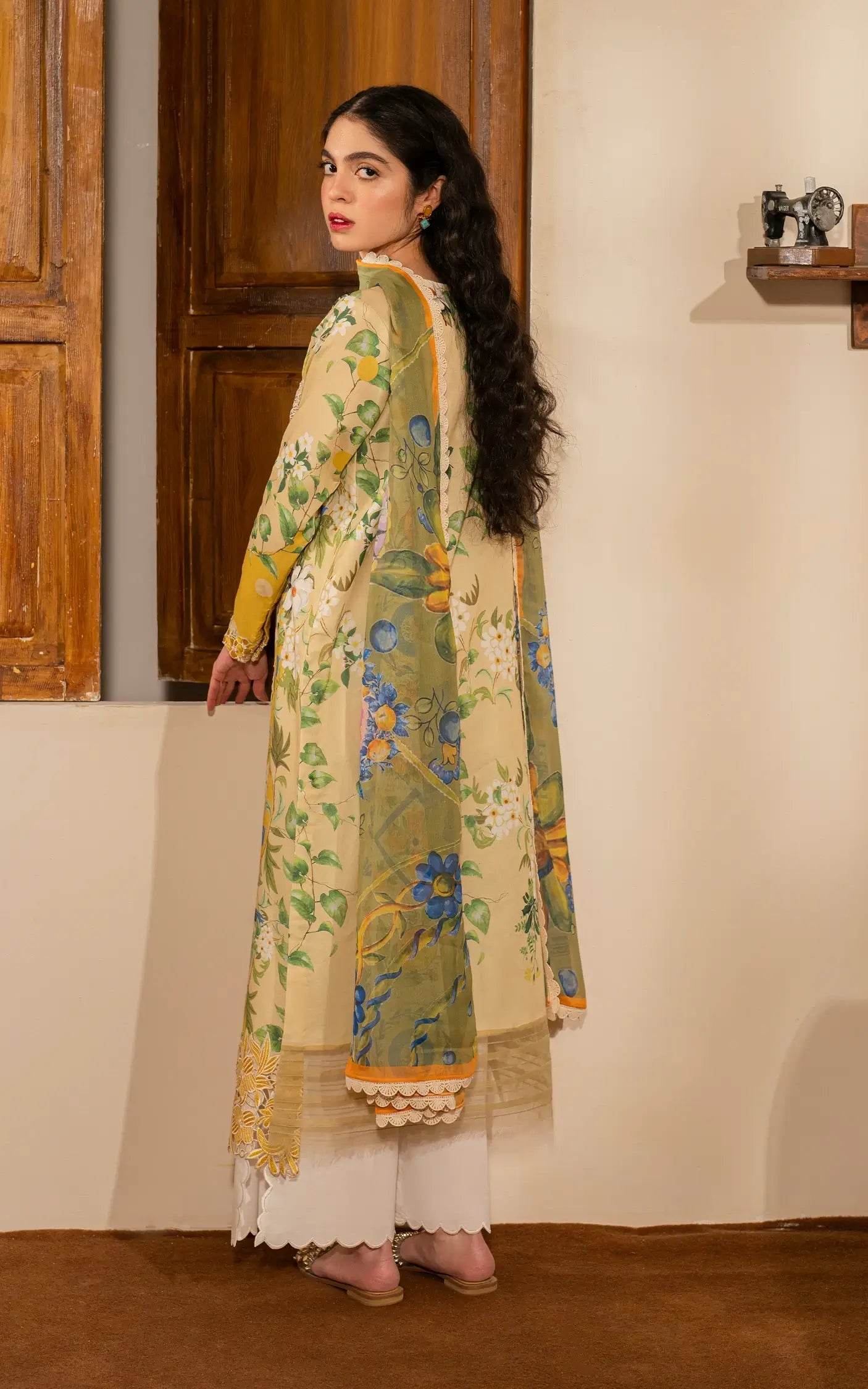 Meraki By Asifa And Nabeel Vol-01 Embroidered Lawn Unstitched 3pcs - Jotey