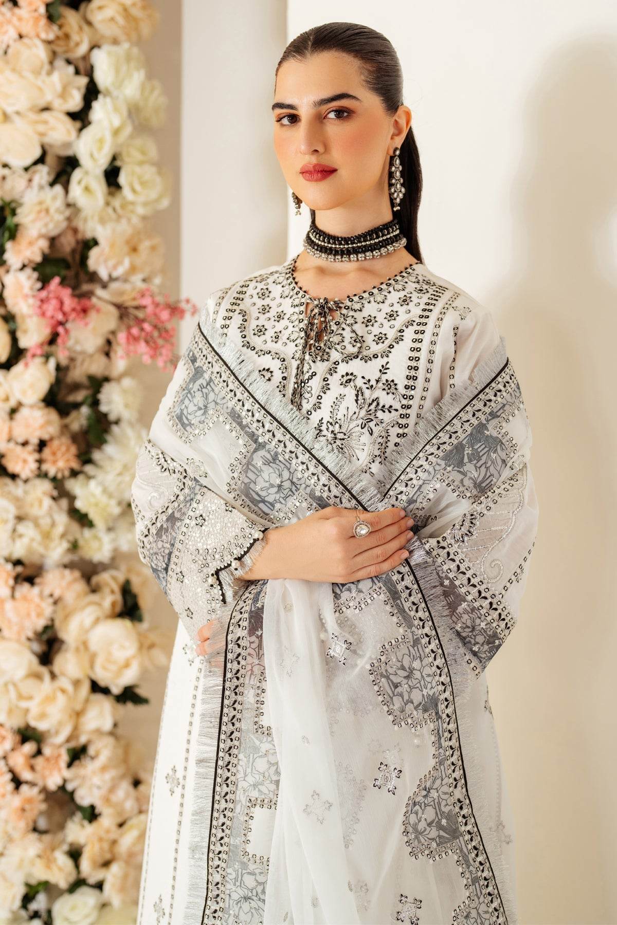 Luxe Raw Silk By Alizeh Embroidered Organza Unstitched 3pcs - Jotey