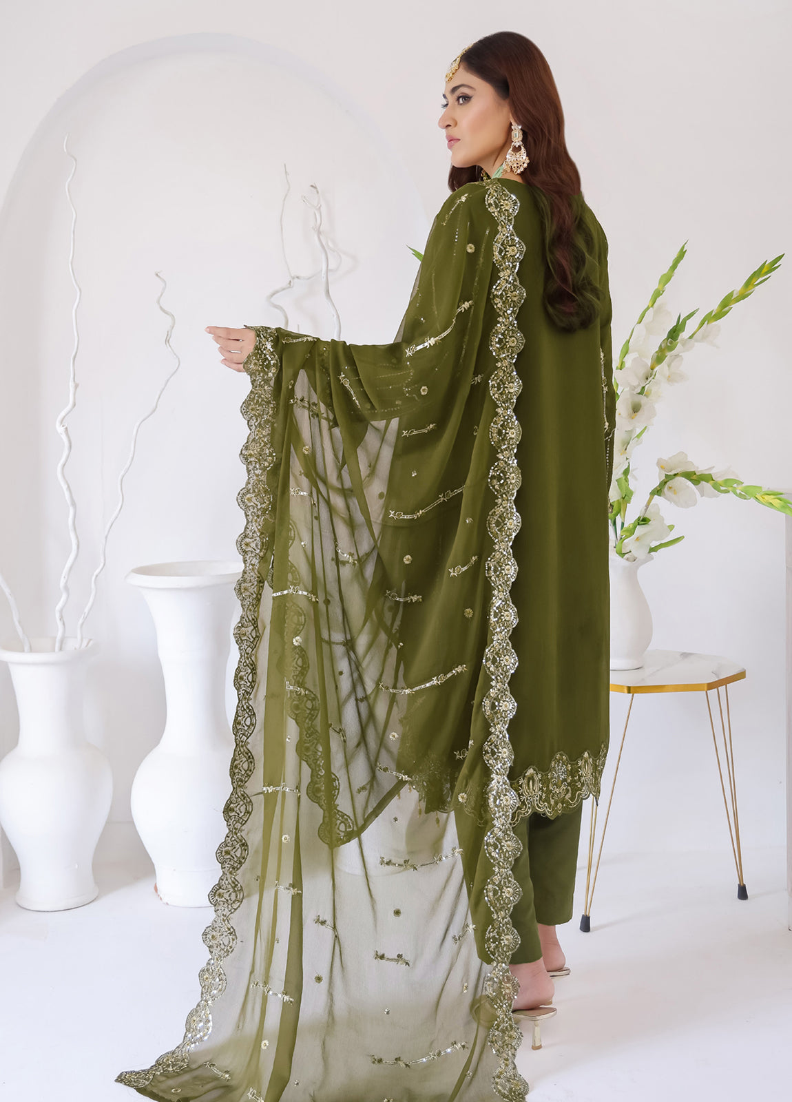 Zahikah By Bin Hameed Luxury Embroidered Chiffon Untitched 3pcs