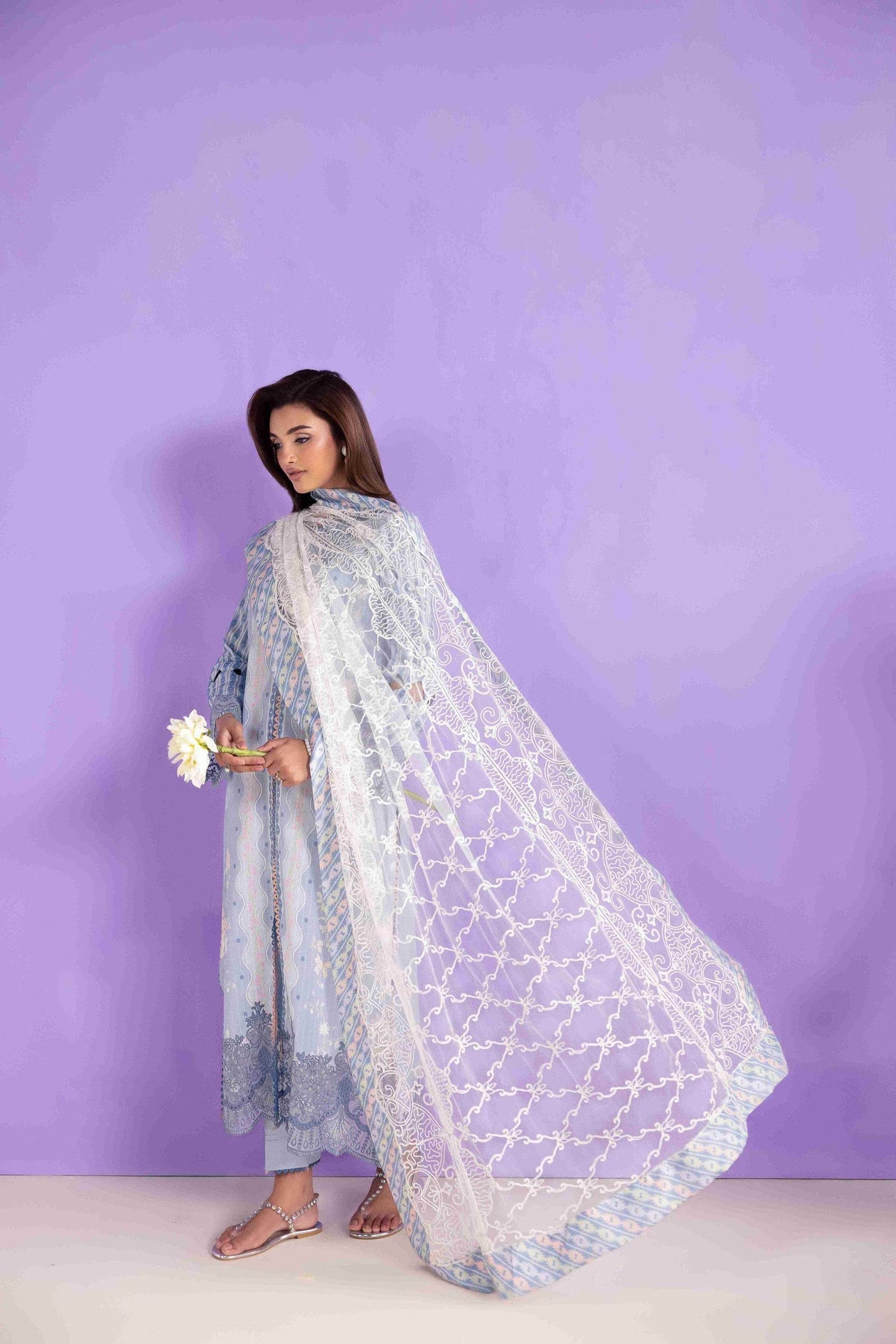 Aabyaan Eid Pret'25 Embroidered Stitched 3pcs - Jotey