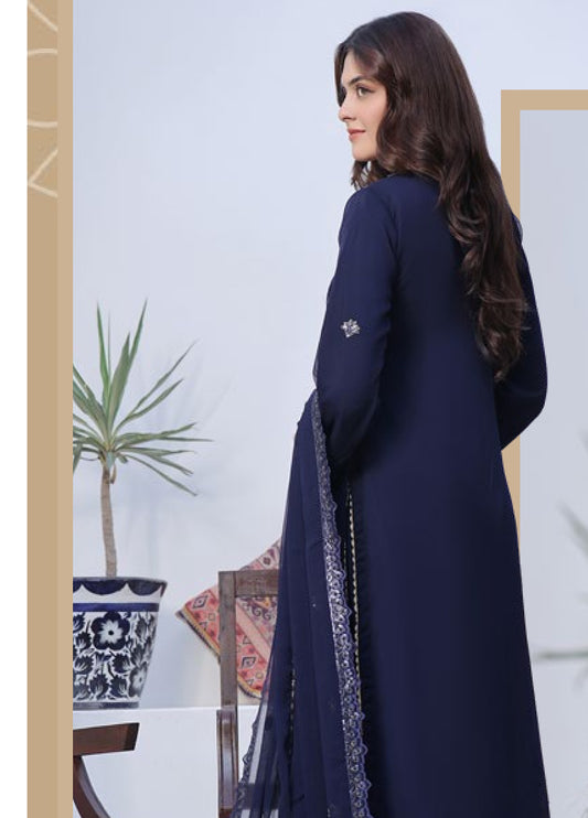BIN KHALID Shehnai Formal Chiffon Embroidered Semi-Stitched 3pcs