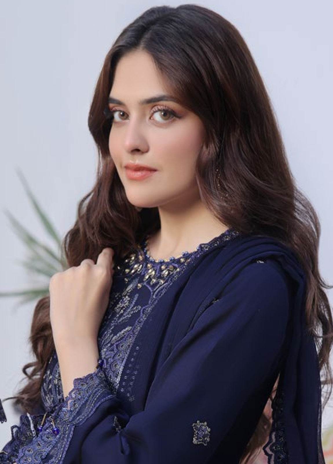 BIN KHALID Shehnai Formal Chiffon Embroidered Semi-Stitched 3pcs - Jotey