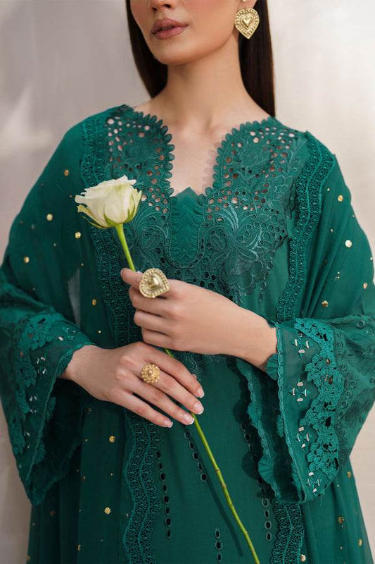 Nureh Dhoop Kinaray Embroidered Chikankari Lawn 3pcs - Jotey
