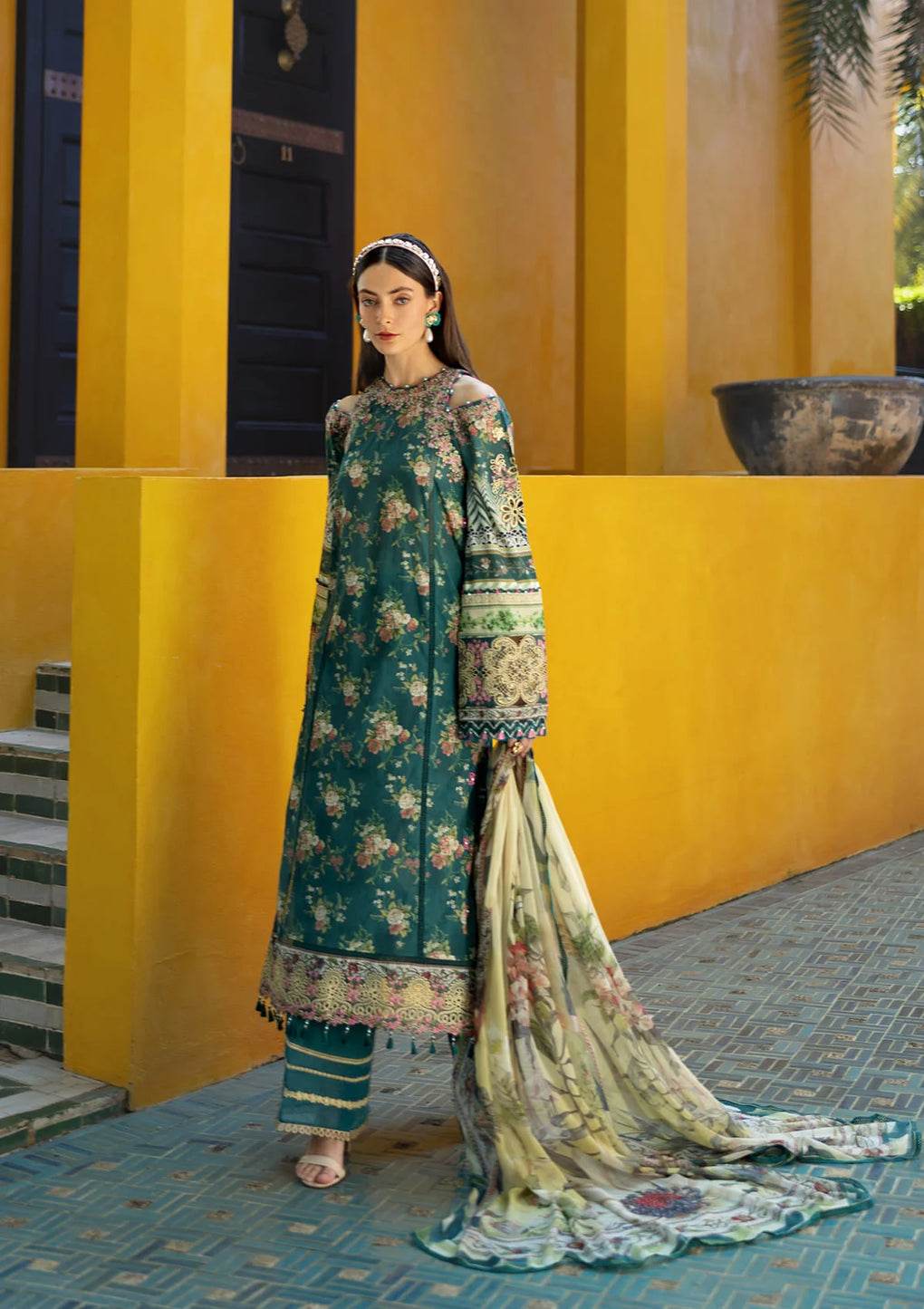 Elaf Premium Signature Embroidered Lawn Unstitched 3pcs - Jotey