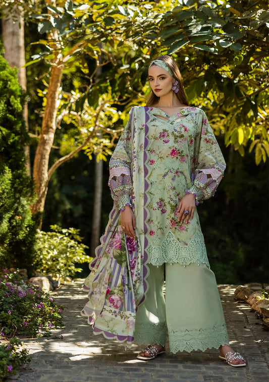 Elaf Print Chikankari Unstitched Lawn 3pcs