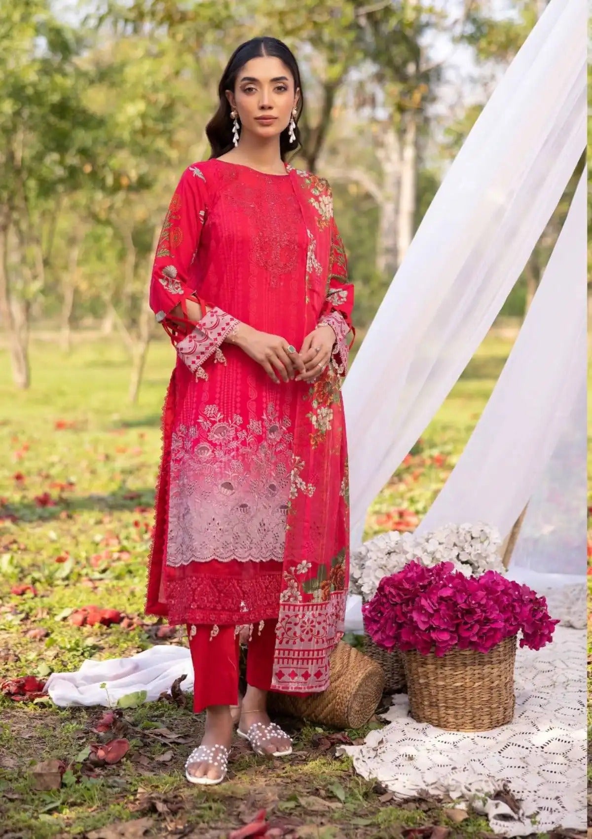 Nur Vantage Embroidered Lawn Unstitched 3 Piece