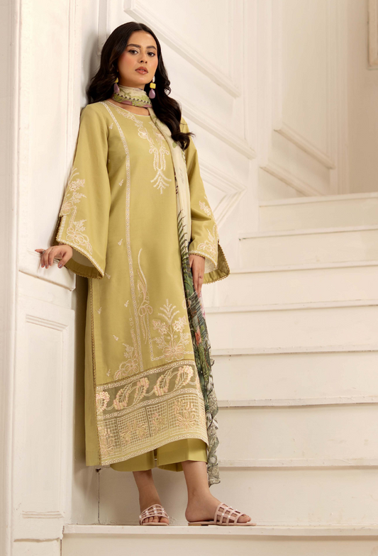Inara By Humdum Embroidered Lawn'25 Unstitched 3pcs