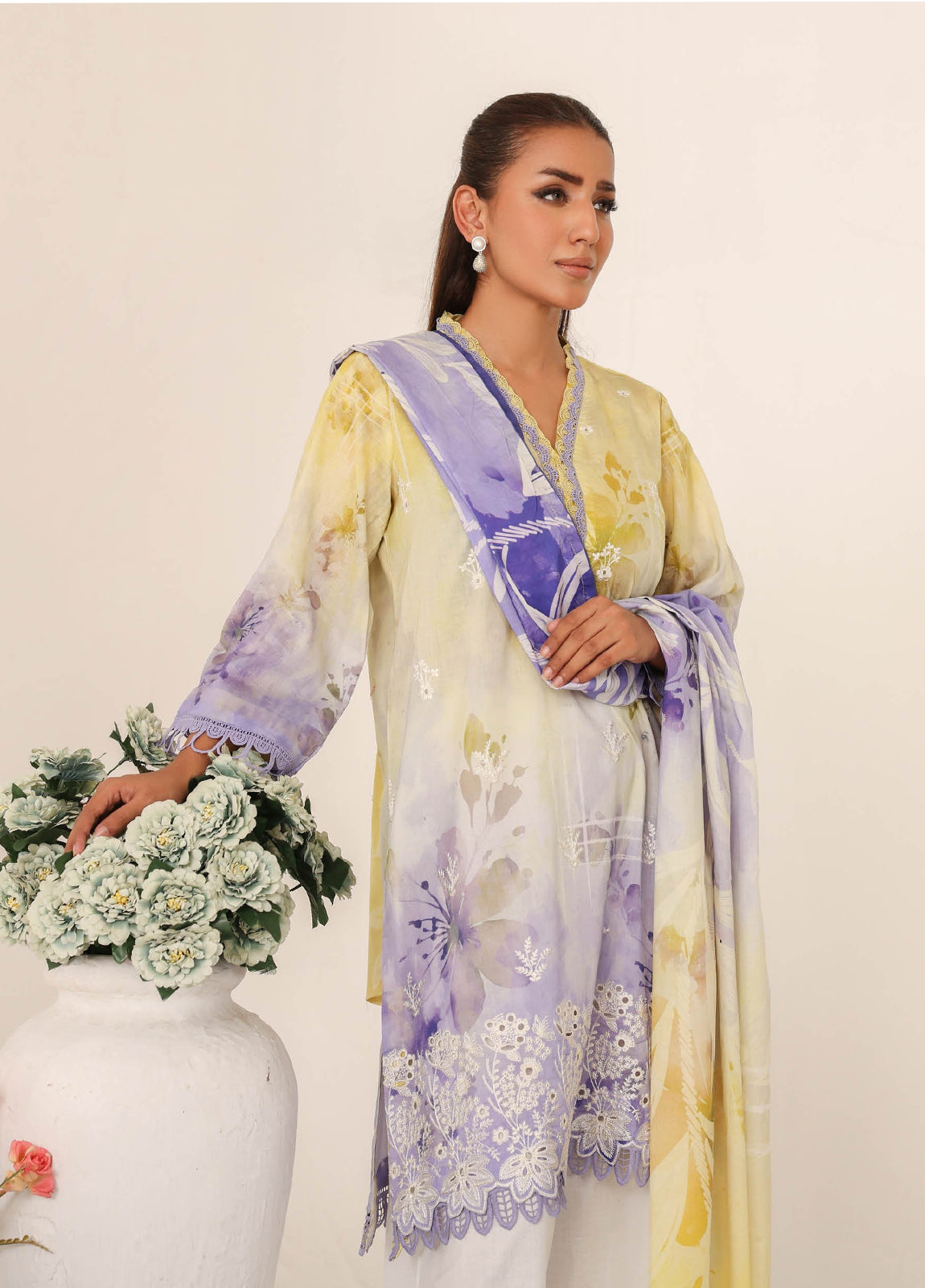 Inshal by Johra Chikankari + Printed Lawn Unstitched 3Pcs