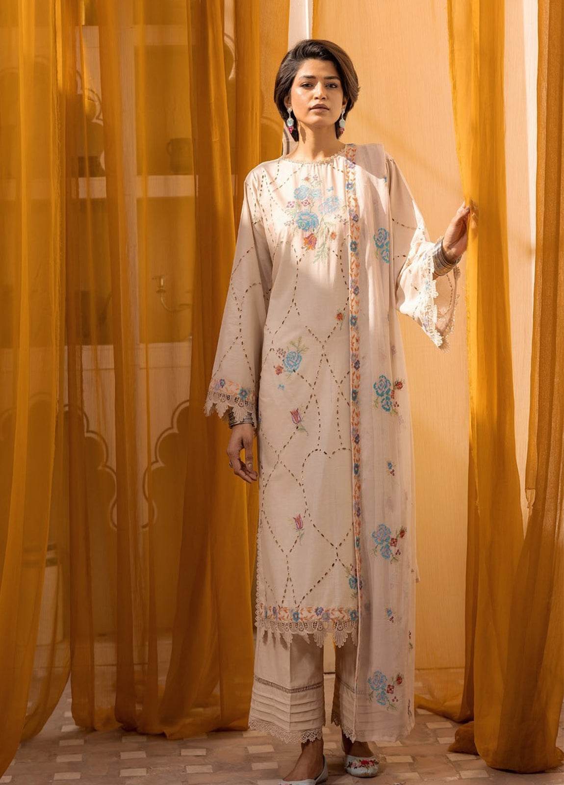 Gul-E-Bahaar By Khoobsurat Embroidered Lawn Unstitched 3pcs - Jotey