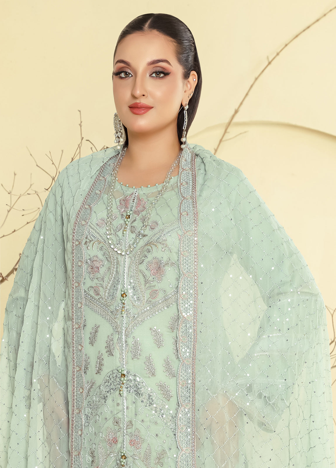 Raise By Bin Hameed Luxury Embroidered Chiffon Unstitched 3 Piece