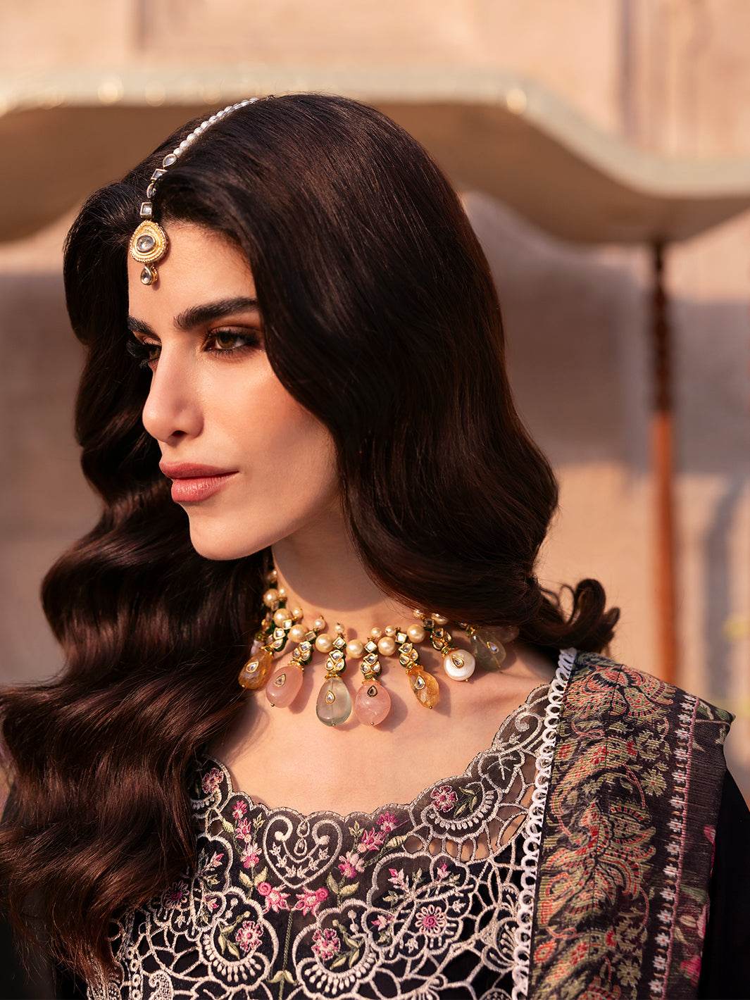 Husn Jahan By Mahnur Embroidered Luxury Lawn Unstitched 3pcs - Jotey