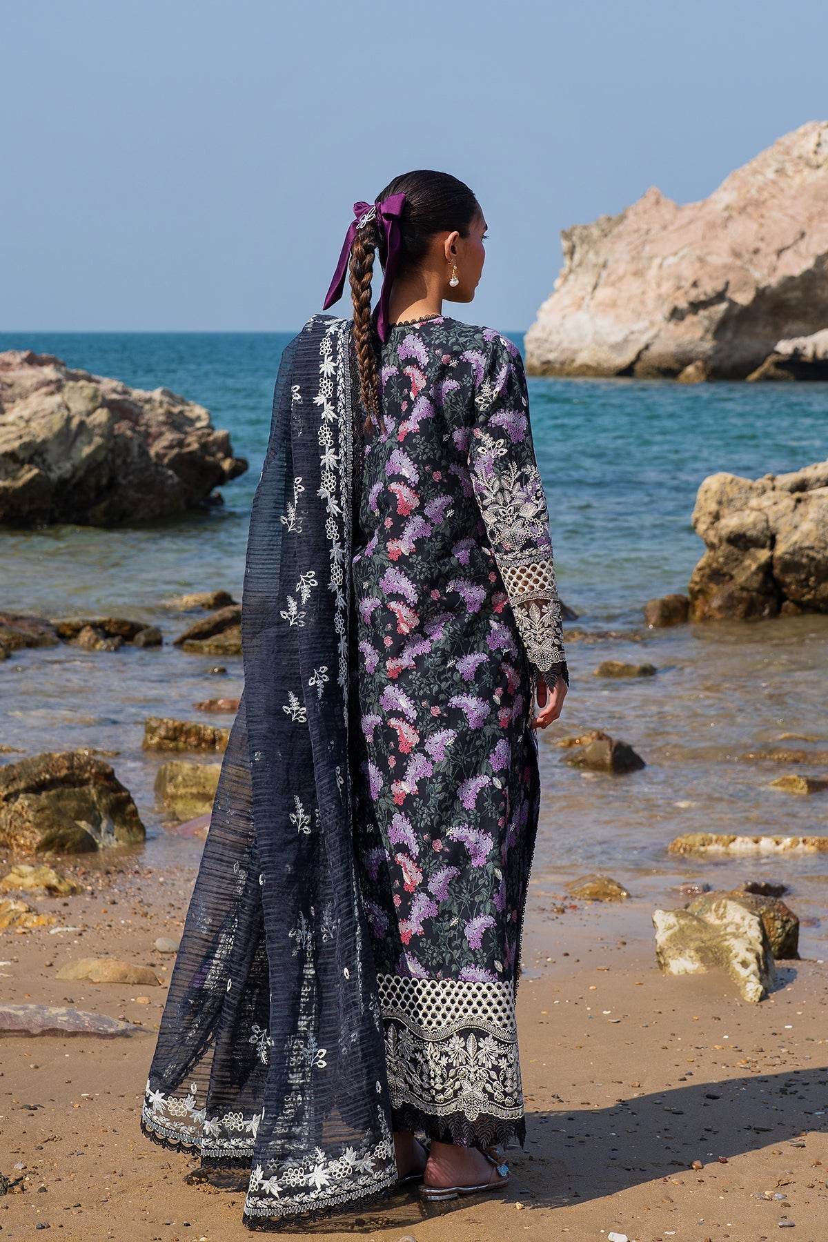 AFROZEH Endless Summer'25 Embroidered Printed Lawn 3pcs - Jotey