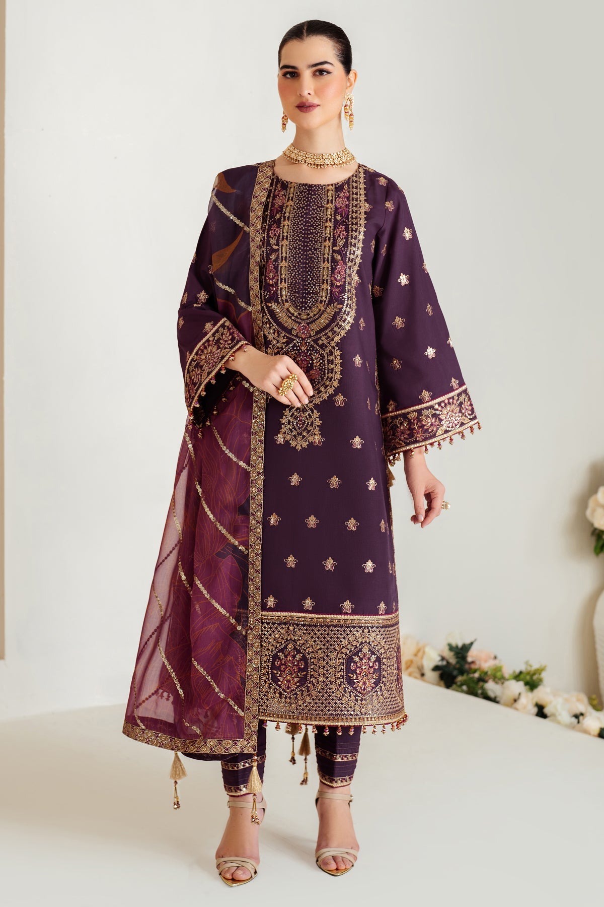 Luxe Raw Silk By Alizeh Embroidered Organza Unstitched 3pcs