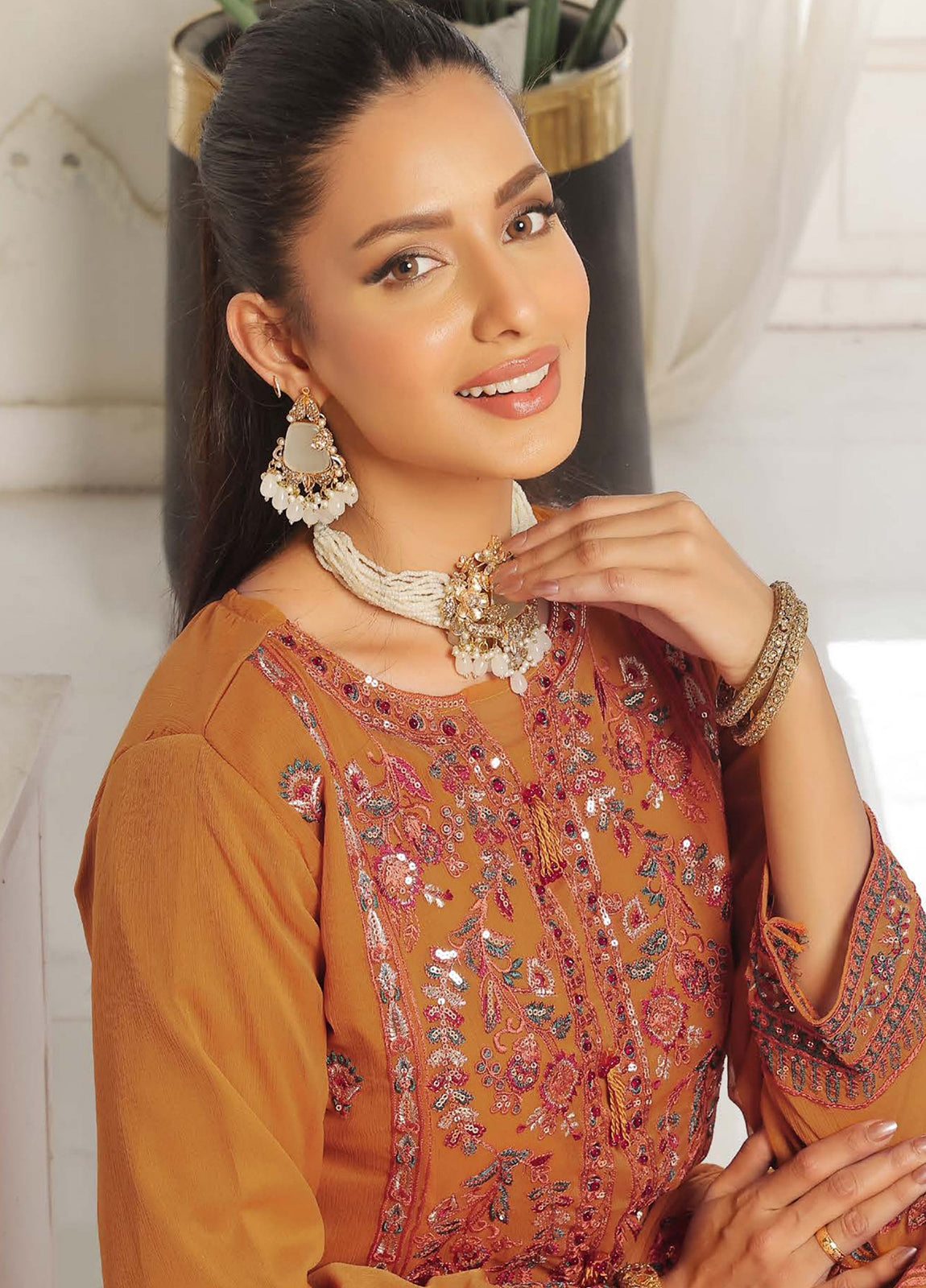 Darshan By Bin Hameed Luxury Embroidered Chiffon Semi-Stitched 3 Piece