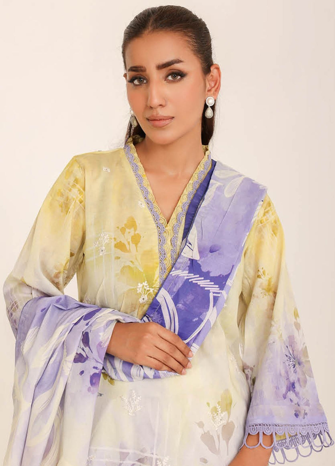 Inshal by Johra Chikankari + Printed Lawn Unstitched 3Pcs