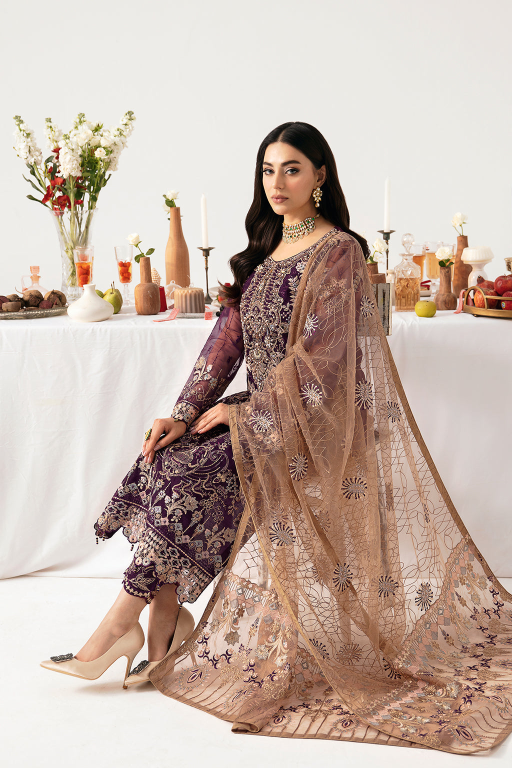 Minhal By Ramsha Chiffon Vol-11 Semi-Stitched 3pcs