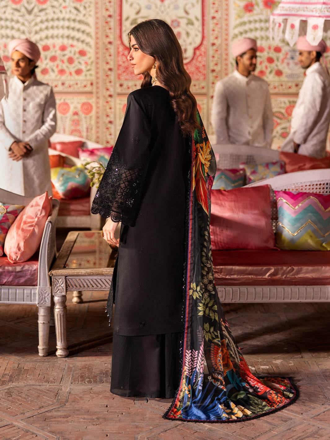 Husn Jahan By Mahnur Embroidered Luxury Lawn Unstitched 3pcs - Jotey