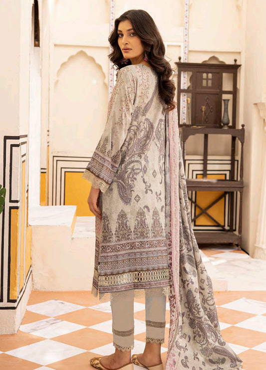 Almaas By Johra Embroidered & Printed Lawn Unstitched 3Pcs