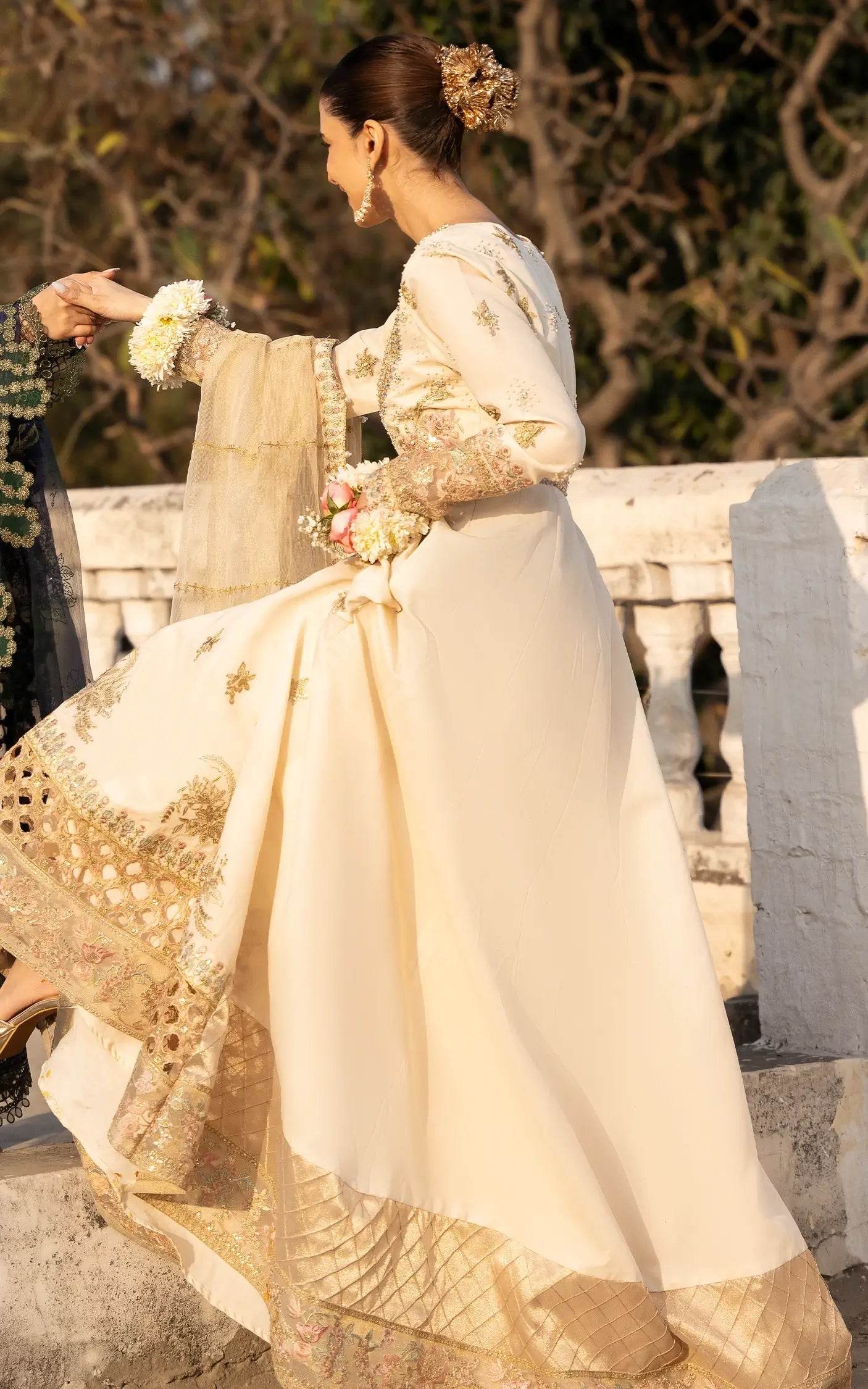 Eid Festive By Asifa And Nabeel Vol-01 Embroidered Zari Net Unstitched 3pcs - Jotey