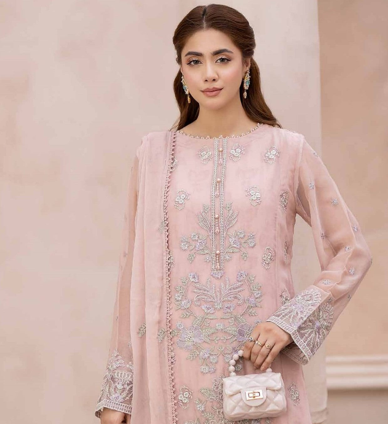 Maisa By Noors  Semi Stitched Luxury 3pcs