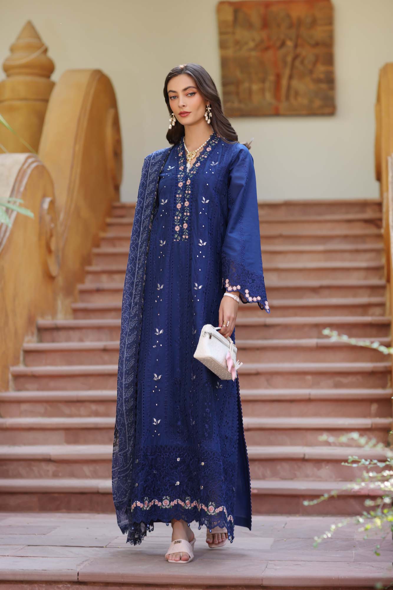 Noor By Saadia Asad Eid Luxury Handwork Laserkari'25 Unstitched 3pcs