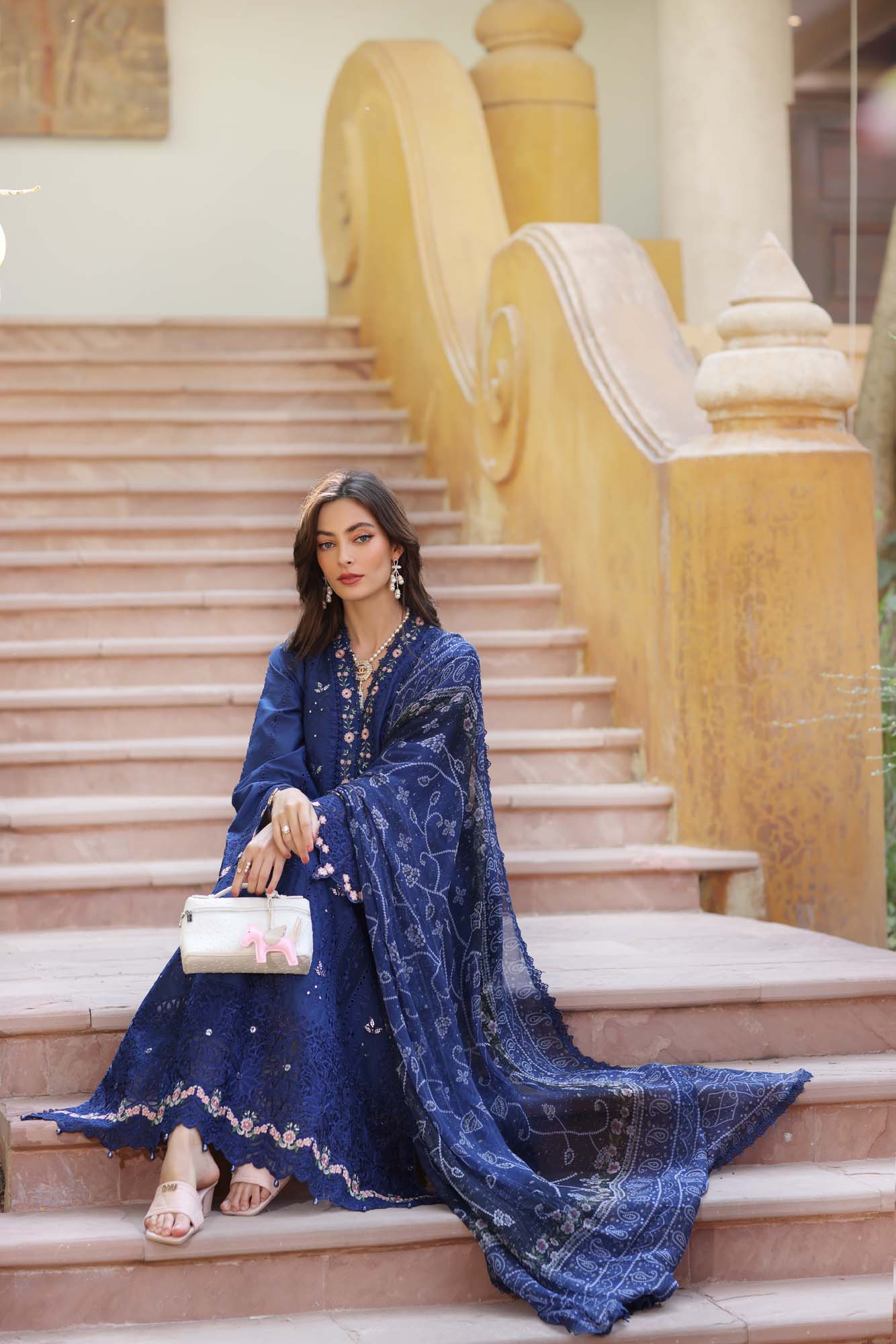 Noor By Saadia Asad Eid Luxury Handwork Laserkari'25 Unstitched 3pcs