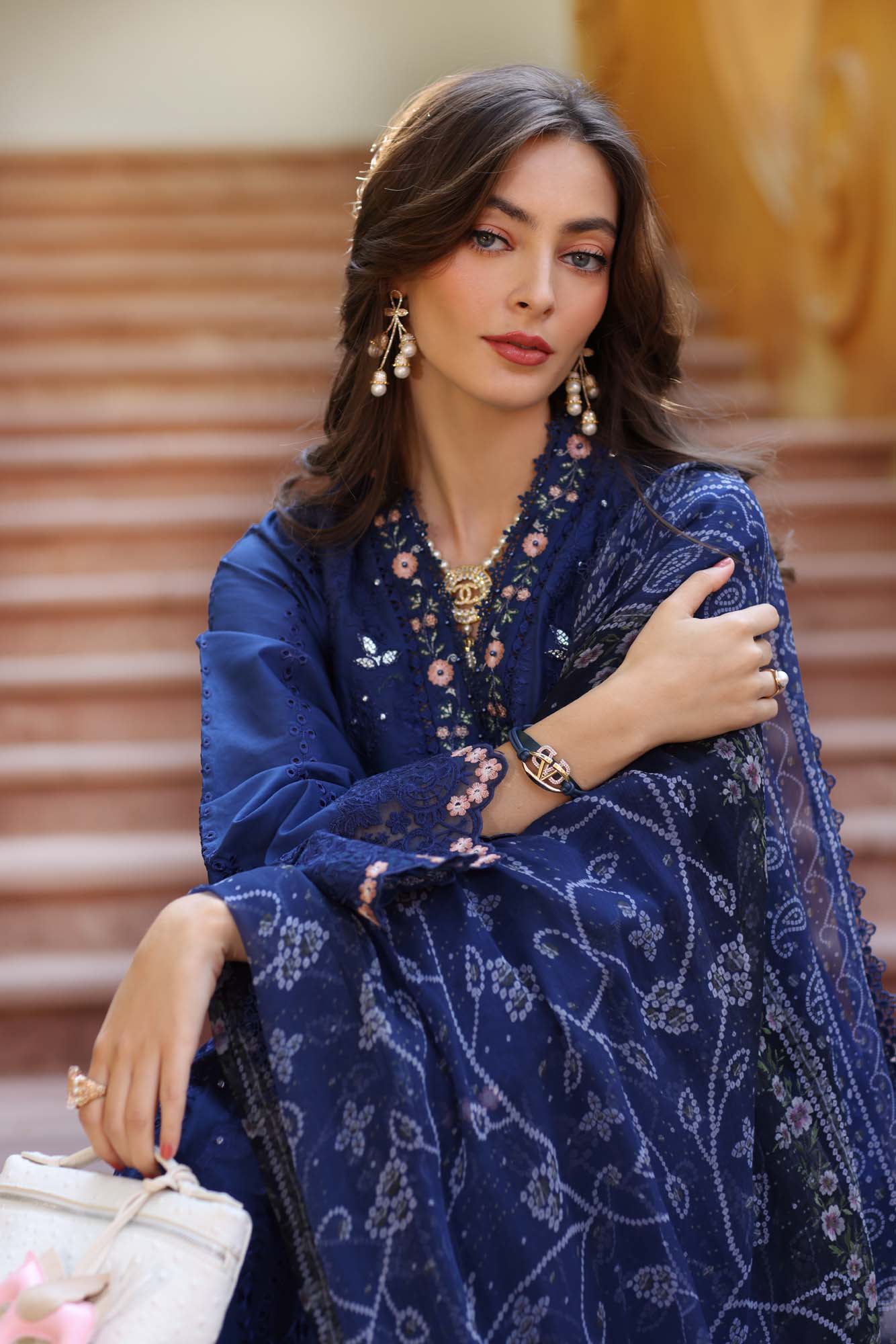 Noor By Saadia Asad Eid Luxury Handwork Laserkari'25 Unstitched 3pcs