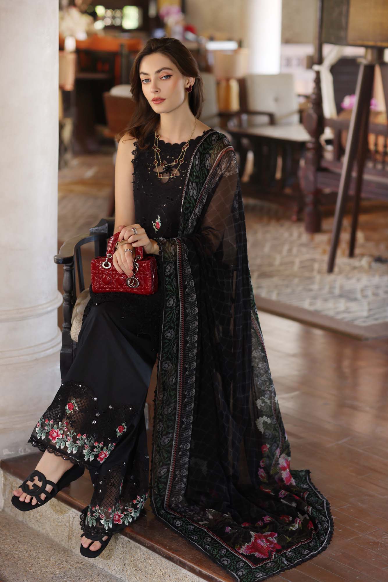 Noor By Saadia Asad Eid Luxury Handwork Laserkari'25 Unstitched 3pcs